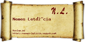 Nemes Letícia névjegykártya